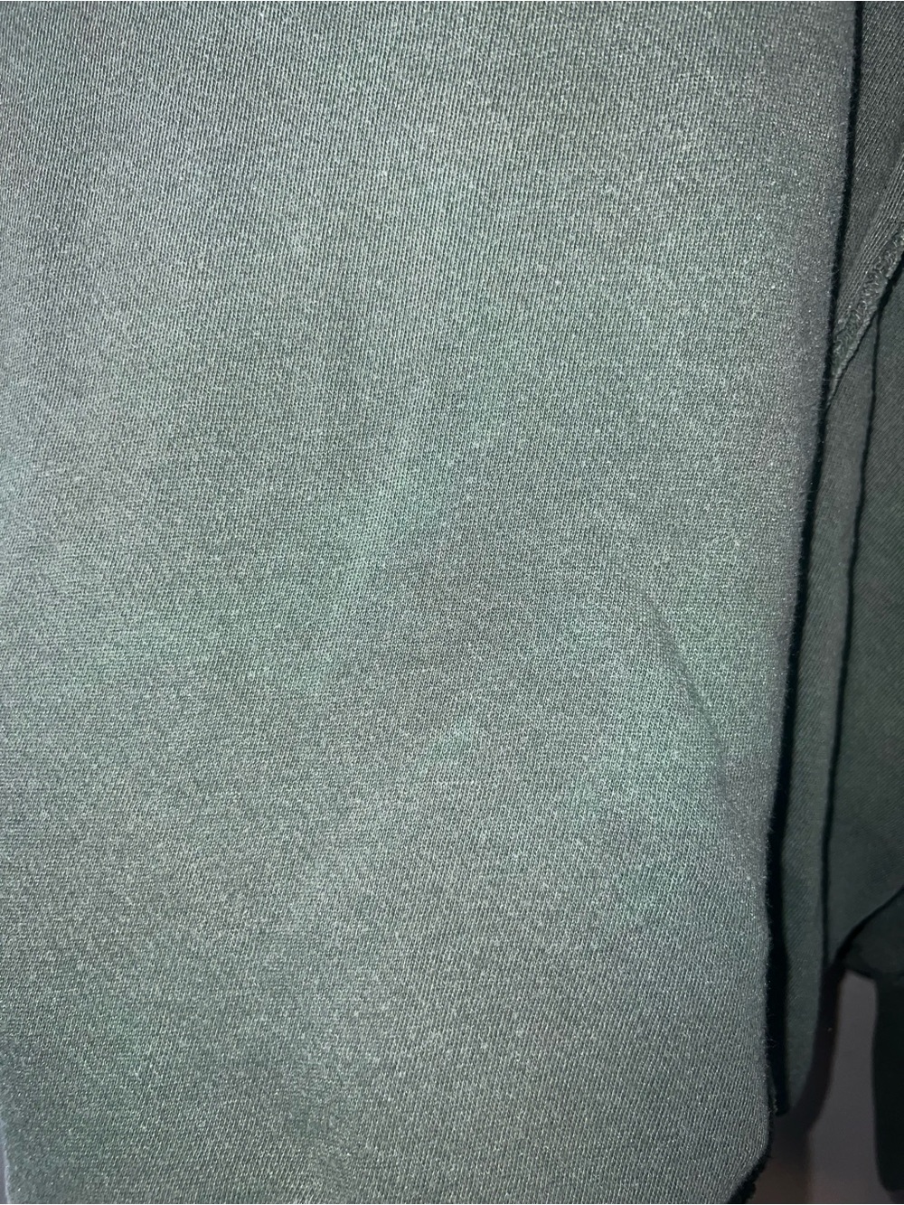 We The Free Washed Olive Green Raw-Edge Pullover Sweatshirt - Picture 3 of 6
